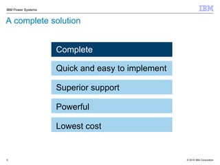 A complete solution Complete Quick and easy to implement Superior support Powerful Lowest cost Complete 