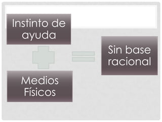 Instinto de
ayuda
Sin base
racional

Medios
Físicos

 
