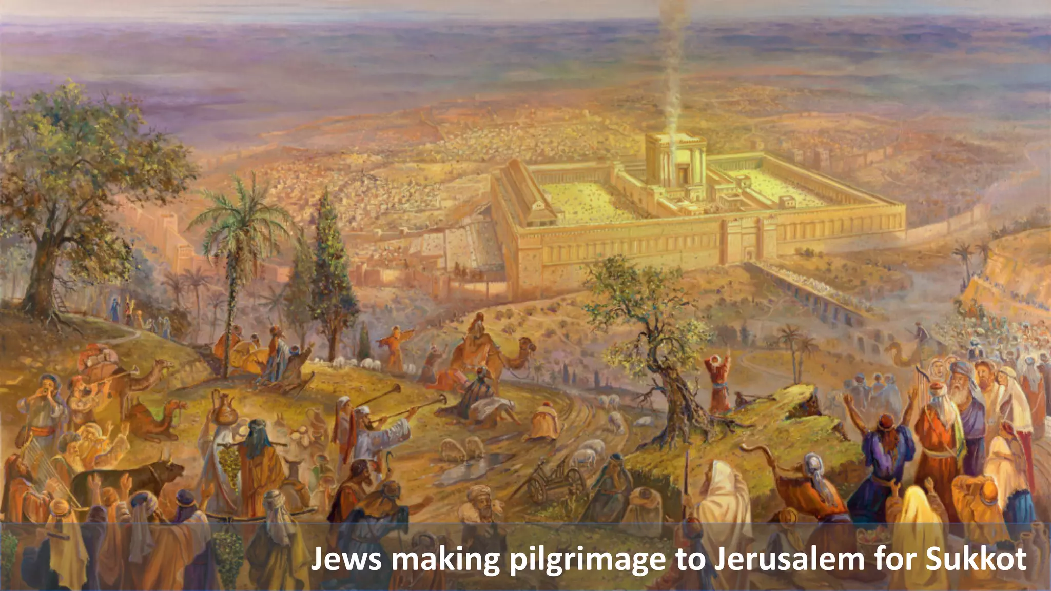 Jews making pilgrimage to Jerusalem for Sukkot
 