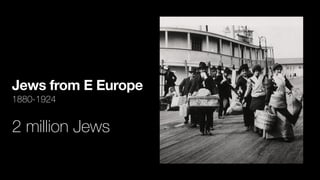 Jews from E Europe
1880-1924


2 million Jews
 