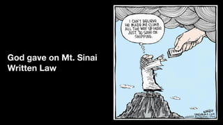 God gave on Mt. Sinai
Written Law
 