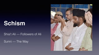 Sunni Islam
Caliph Abu Bakr
573 - 634 AD
Abu Bakr was a Caliph
But not a divine prophet
 