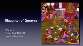 Different Origins
Judaism — practices as refugees in exile
Christianity — Beliefs of community in opposition to culture
Islam — State Religion with civil as well as religious law
 