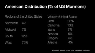 Mormon Population Graph INT-244 Topic 7 Mormonism | PDF