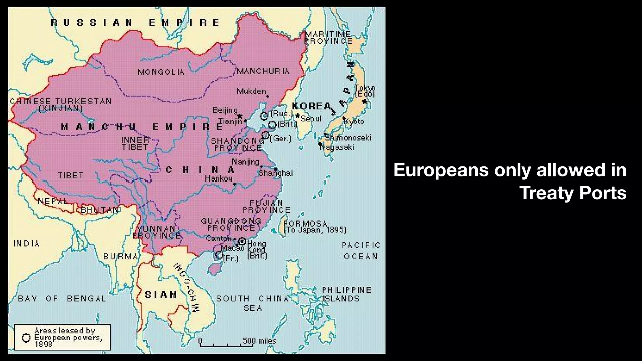 Europeans only allowed in
Treaty Ports
 
