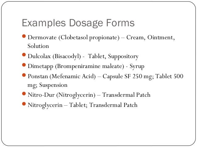 Nitroglycerin Dosage Forms