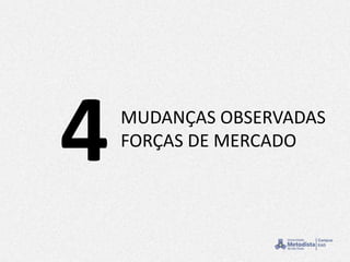 MUDANÇAS OBSERVADAS
FORÇAS DE MERCADO
4
 