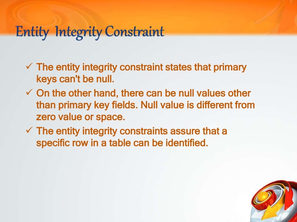 Integrity constraints