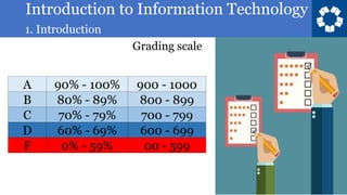 Introduction to Information Technology
1. Introduction
11
Grading scale
 