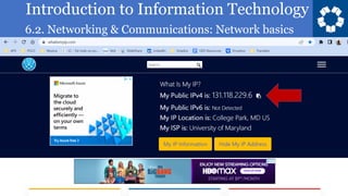 Introduction to Information Technology
6.2. Networking & Communications: Network basics
6
 