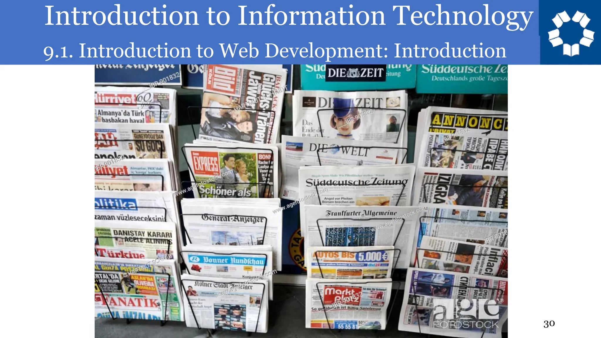 Introduction to Information Technology
9.1. Introduction to Web Development: Introduction
30
 
