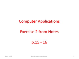 Intermediate 1 Computing studies Course Slides | PDF
