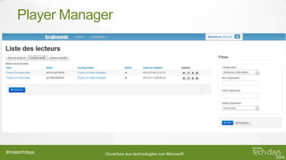 Player Manager

#mstechdays

Ouverture aux technologies non Microsoft

 