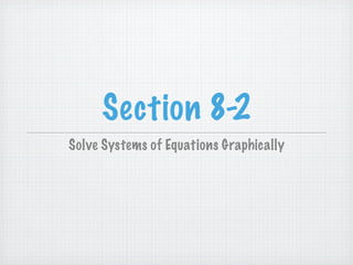 Section 8-2
Solve Systems of Equations Graphically
 