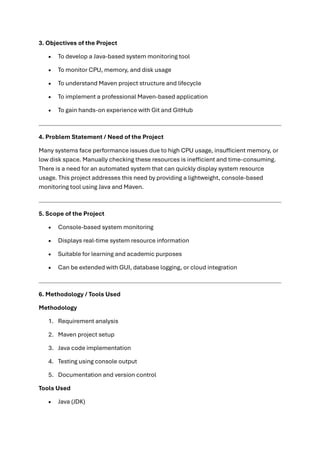 System Resource Monitoring Tool using Maven | PDF