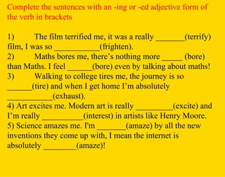 ing ed Adjectives | PPT