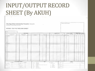 Intake and output class of year one student final 2 | PDF