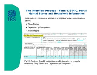 Intake/Interview and Quality Review Training - 2014 Filing Season | PDF