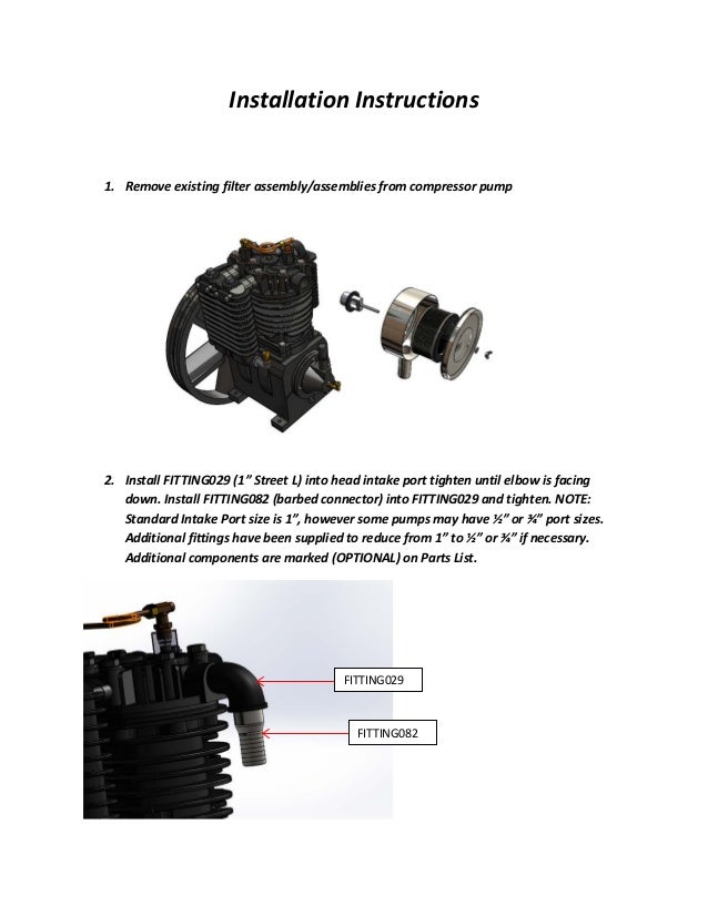 Intake Noise Suppressor Installation Manual by Eaton Compressor