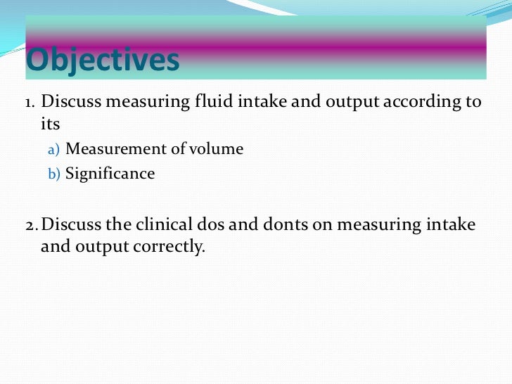 intake and output chart