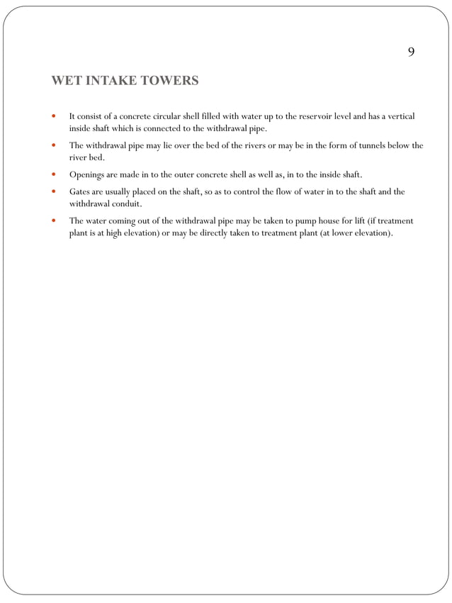 Intake structures by RAHUL | PPTX | Civil Engineering Industry | Industries