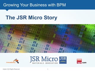 Intalio © All Rights Reserved
Growing Your Business with BPM
The JSR Micro Story
1
 