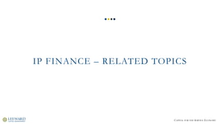CAPITAL FOR THE SERVICE ECONOMY
IP FINANCE – RELATED TOPICS
 