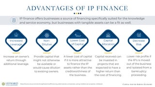 CAPITAL FOR THE SERVICE ECONOMY
ADVANTAGES OF IP FINANCE
https://www.stout.com/en/insights/article/financing-alternatives-...
