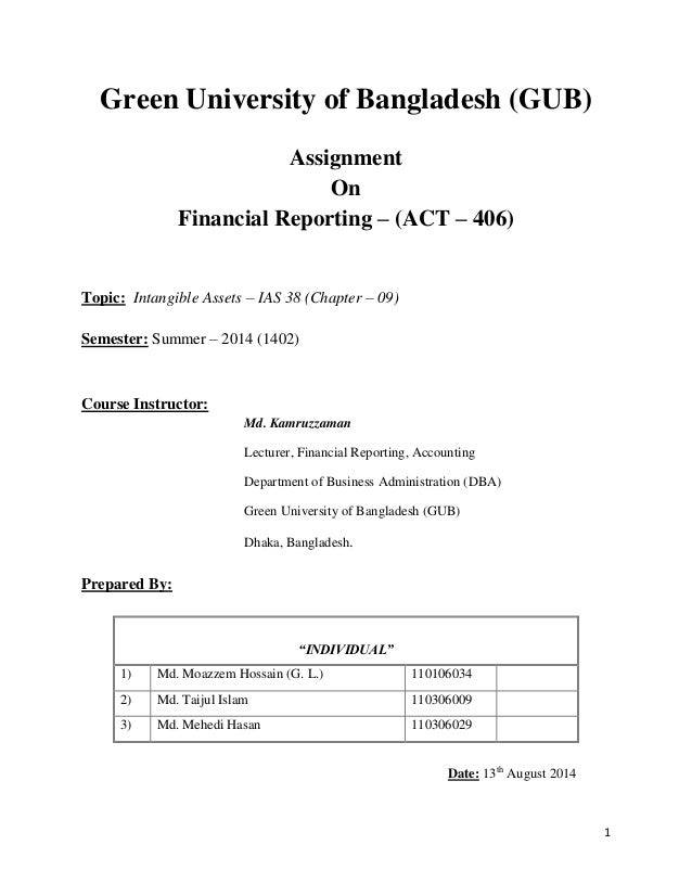 intangible assets financial reporting act 406
