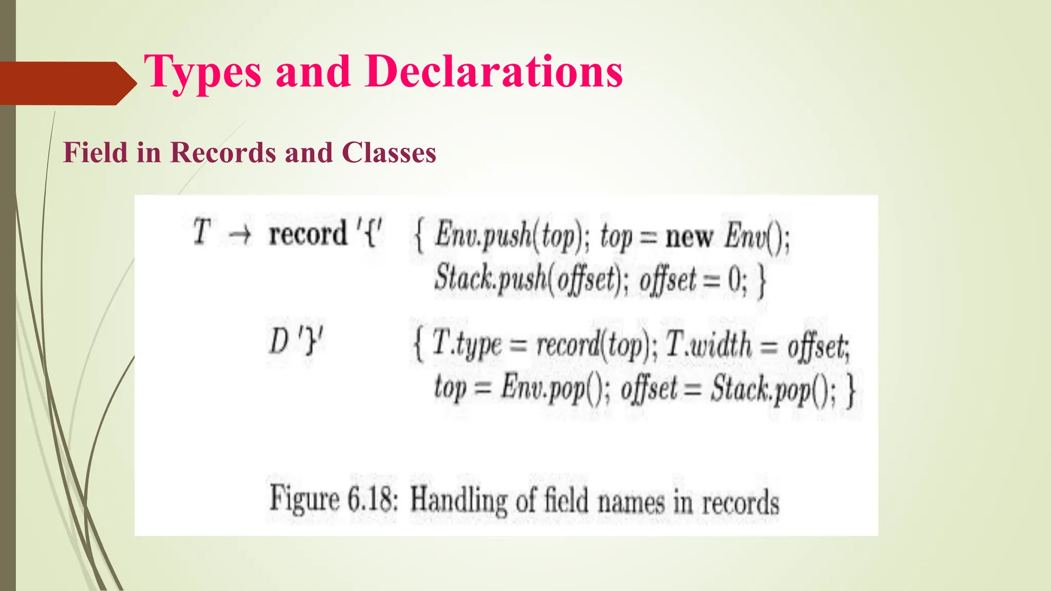 Types and Declarations
Field in Records and Classes
 