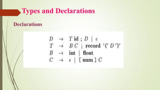 Types and Declarations
Declarations
 