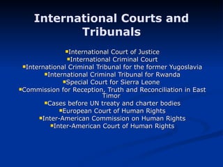 International Courts and Tribunals ,[object Object],[object Object],[object Object],[object Object],[object Object],[object Object],[object Object],[object Object],[object Object],[object Object]