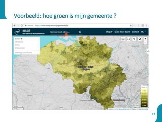 Voorbeeld: hoe groen is mijn gemeente ?
17
 
