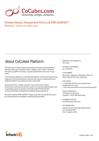InTech50 Booklet: India – A Startup Hub for the world | PDF