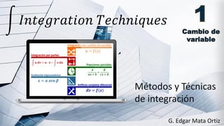 න 𝐼𝑛𝑡𝑒𝑔𝑟𝑎𝑡𝑖𝑜𝑛 𝑇𝑒𝑐ℎ𝑛𝑖𝑞𝑢𝑒𝑠
Métodos y Técnicas
de integración
G. Edgar Mata Ortiz
 