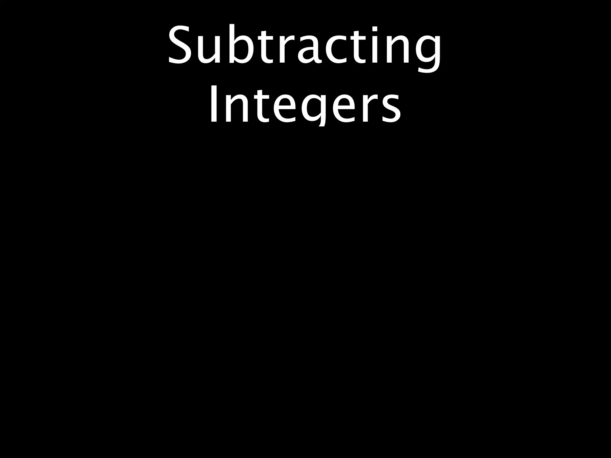 Subtracting
 Integers
 