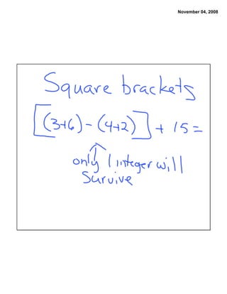 Integer Square Brackets