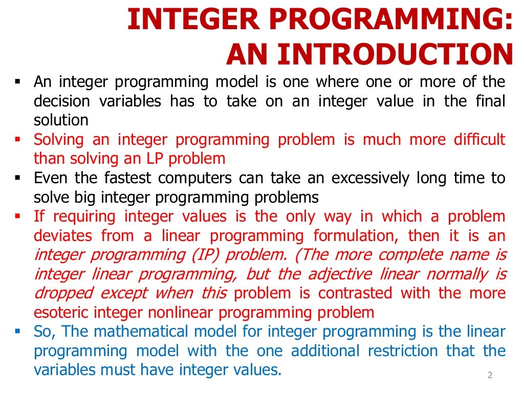 Integer programming