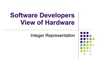 Software Developers View of Hardware Integer Representation 