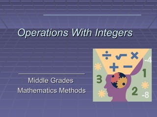 _____________________________________________




Operations With Integers

                                                       -4
_________________
  Middle Grades
Mathematics Methods
                                                       -8
 