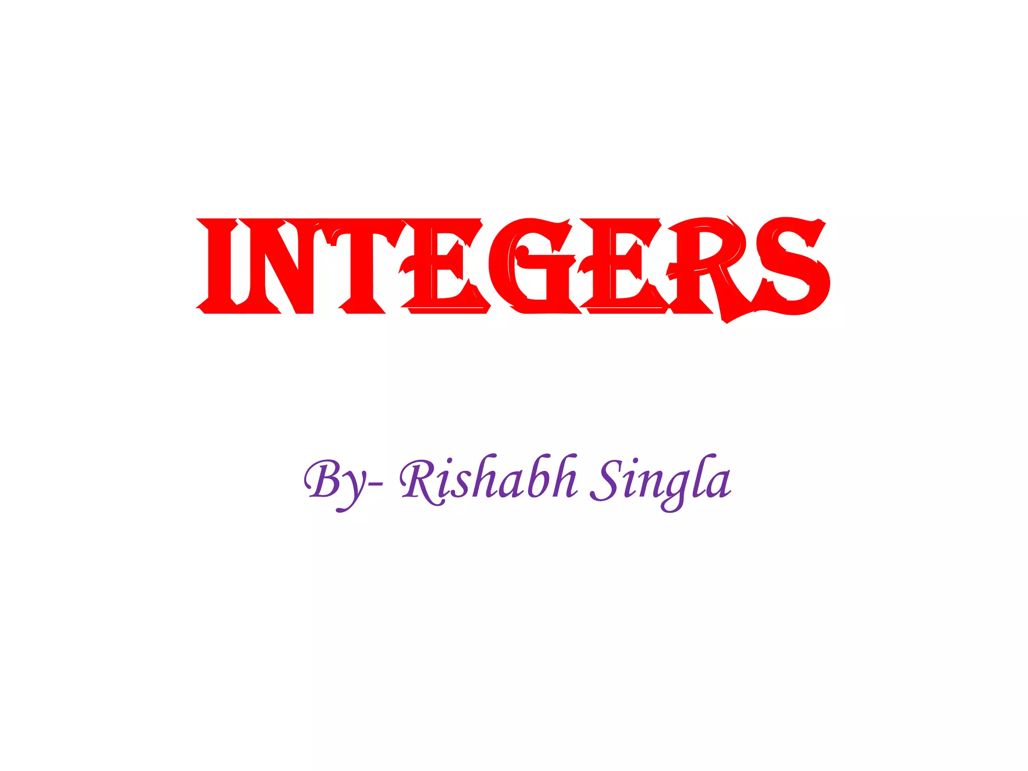 Integers | PPT