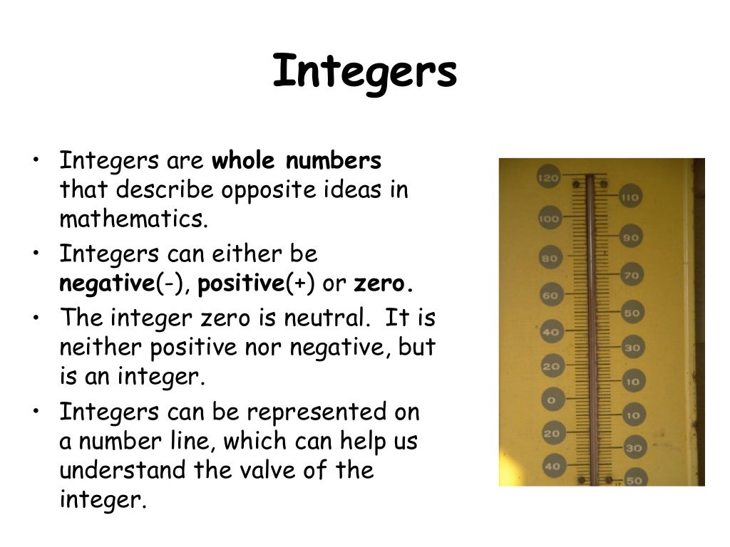 Integers Presentation