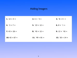 Integers Presentation | PPT