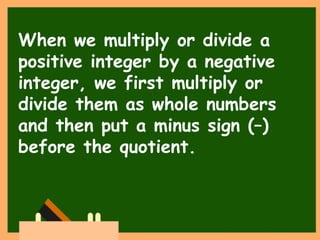 Integers Class 7 | PPT