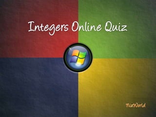 Integers Online Quiz NizWorld 