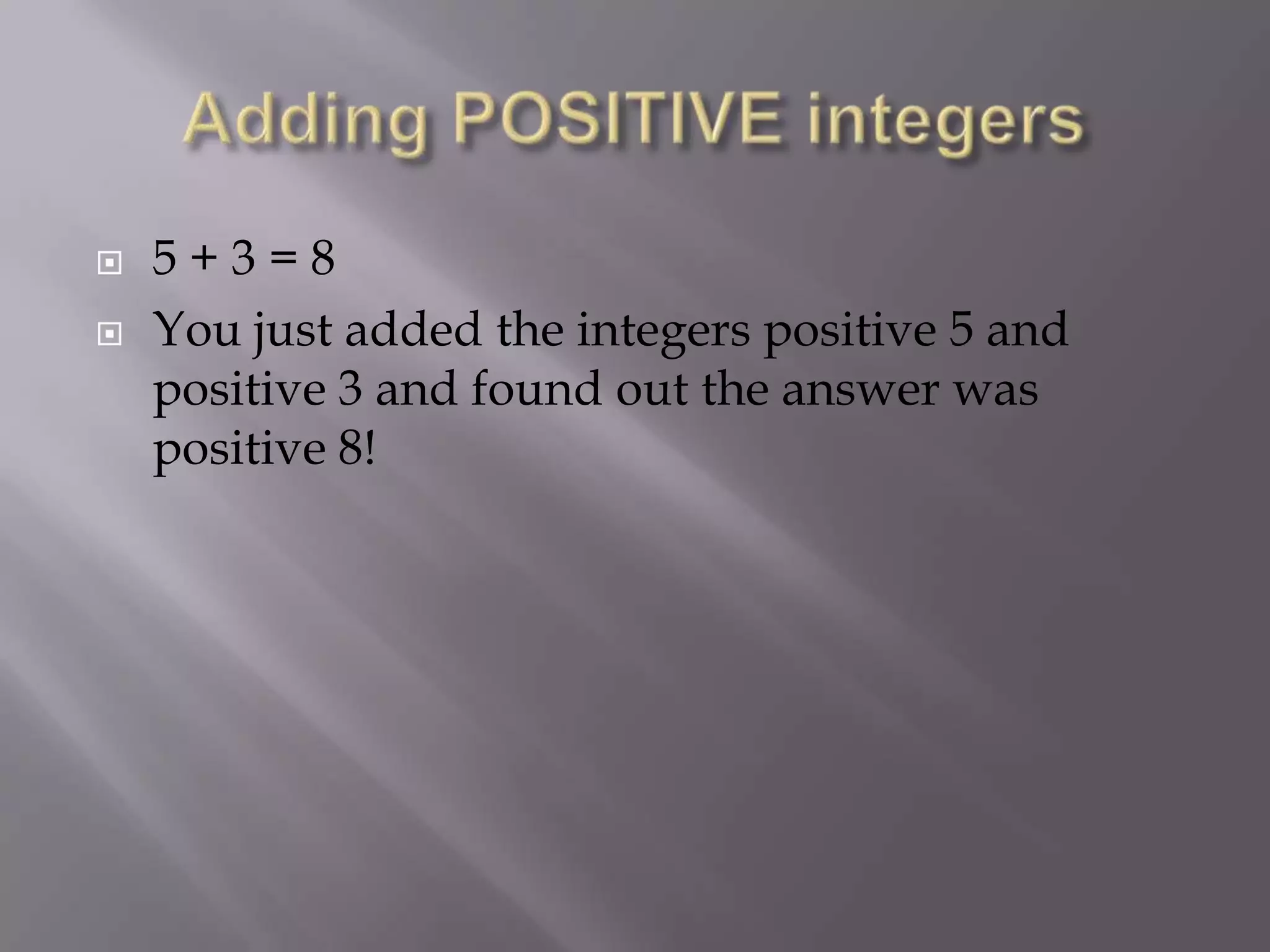Integers powerpoint - a brief introduction | PPT