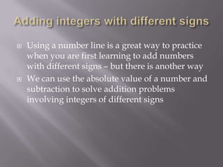 Integers powerpoint - a brief introduction | PPT