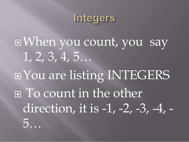 Set of integers ppt image