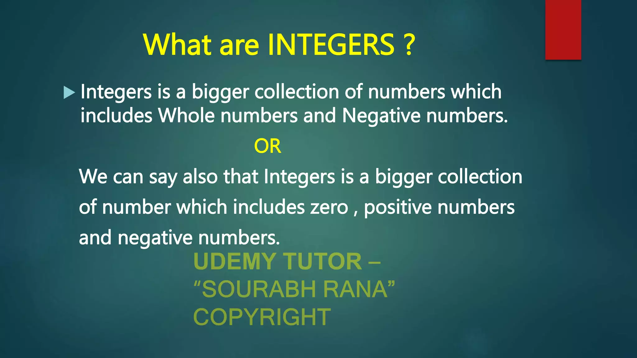 INTEGERS | PPT