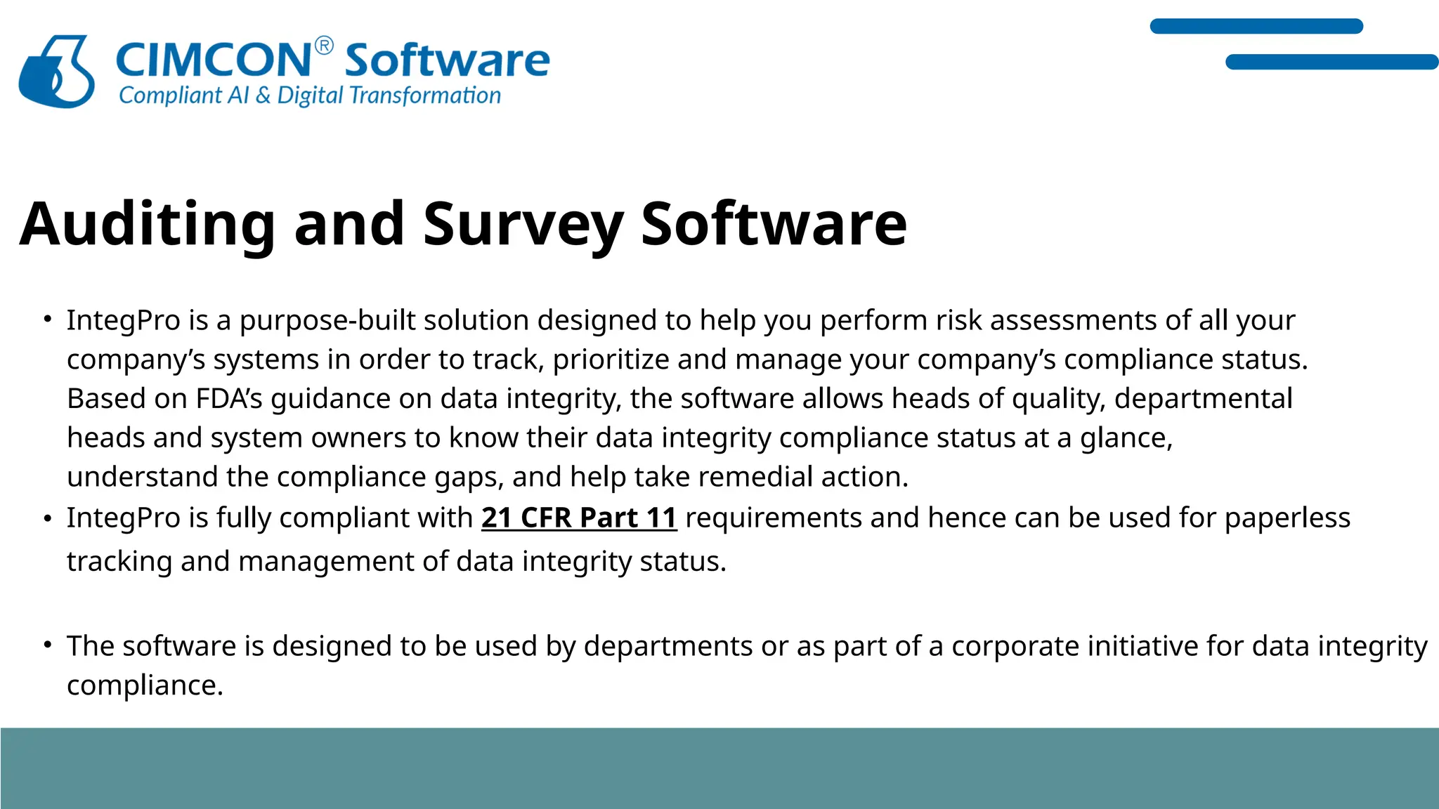 Integpro Risk Assessment System - Cimcon Software | PPTX